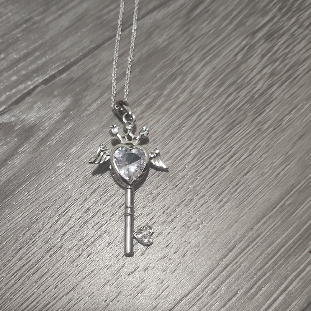 Handcrafted Celestial Heart Key Necklace - Picture 6 of 6